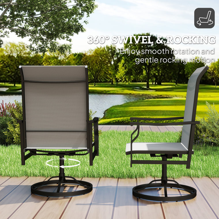 2-Piece Swivel Rocker Chair Set with High Back