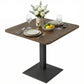 28" Square Dining Table, Modern Dining Room Table with Steel Base, Space Saving Small Kitchen Table, Walnut Wood Grain