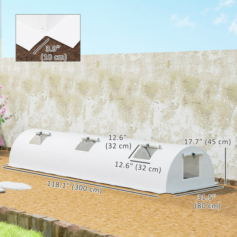 Portable Mini Greenhouse with Steel Frame & Mesh Windows