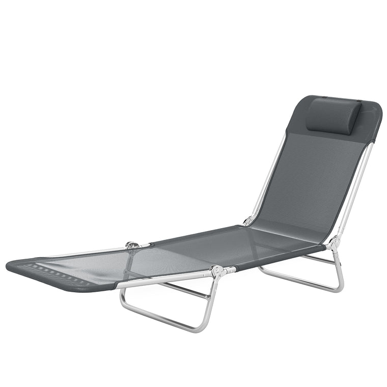 Portable Folding Tanning Chair with Adjustable Backrest