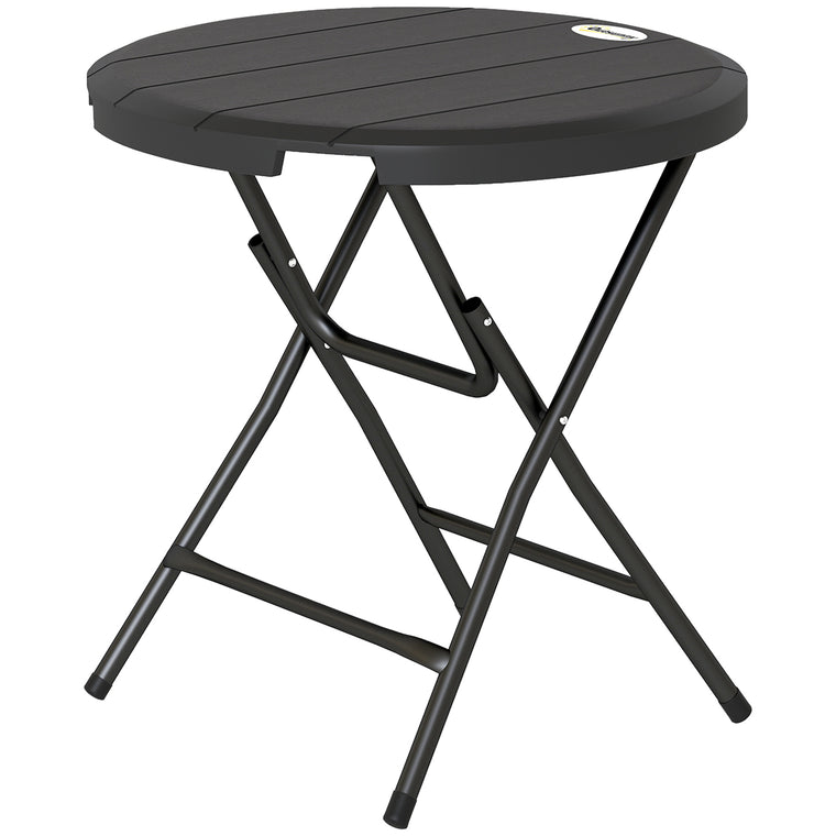 Foldable Round Patio Table for 4 with HDPE Top