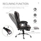 High Back Office Chair PU Leather Executive Office Chair with Retractable Footrest Padded Armrest Coffee