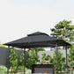 8' x 5' Barbecue Gazebo, 2-Tier BBQ Gazebo with 2 Side Shelves, Storage Basket, Hanging Hooks, Dark Grey