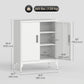 Office Storage Cabinet with Lock, Filing Cabinet with Adjustable Shelves and Doors for Home Office, Garage, White