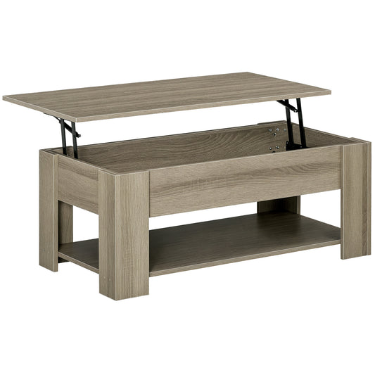 Lift Top Coffee Table with Hidden Storage - Grey