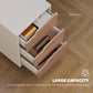 3 Drawer File Cabinet, Mobile Vertical Filing Cabinet with Wheels, Printer Stand with Storage for Home Office, Oak