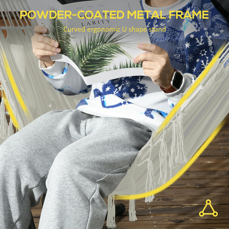 Hammock Swing Chair with Stand, Side Pocket & Headrest
