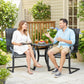 C Spring Motion Patio Chairs Set of 2 with Curved High Backrest, Armrest, All Weather Breathable Fabric, Metal Frame
