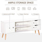 TV Stand for TVs up to 50", TV Cabinet with Shelves, Drawers and Cable Hole, Entertainment Unit for Living Room, White