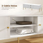TV Stand for TVs up to 65", Entertainment Center with 2 Open Shelves, 2 Cabinets and Steel Legs for Living Room, White