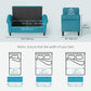 50 Inches Storage Ottoman, Upholstered Bedroom Bench with Rolled Arms and Button Tufted Storage, Teal