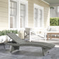 Patio Lounger, Folding Wicker Outdoor Chaise Lounge with 4-Level Adjustable Backrest, Grey