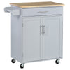 Rolling Kitchen Island Cart with Wood Top