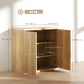 Sideboard Buffet Cabinet Set of 2, Kitchen Cabinet with Soft-Close Door and Adjustable Shelves for Living Room, Oak