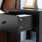 Modern Style Nightstand, Small End Table with Drawer and Storage Shelf for Bedroom, Living Room, Black