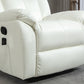 8-Point Vibration Massage Recliner Chair with Comfor Padding, Remote Control, Side Pockets, Swivel Nursery Rocking Chair, Cream White
