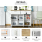 48" Kitchen Island with Storage and Solid Wood Top, Rolling Kitchen Cart on Wheels with 2 Storage Drawers, 3 Doors and Towel Rack for Dining Room, White
