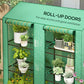 Portable Mini Greenhouse Green House with 3 Tier Shelves, Reinforced PE Cover, Roll-up Doors, 56.3" x 18.1" x 59.4"