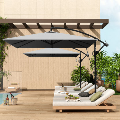 Khaki Offset Umbrella UPF50+ with Crank Base