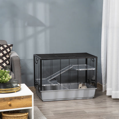 31.5" x 19" x 23" Grey 3-Tier Hamster & Guinea Pig Cage