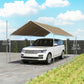 10' x 20' Carport Heavy Duty Galvanized Car Canopy with Included Anchor Kit, 3 Reinforced Steel Cables, Khaki