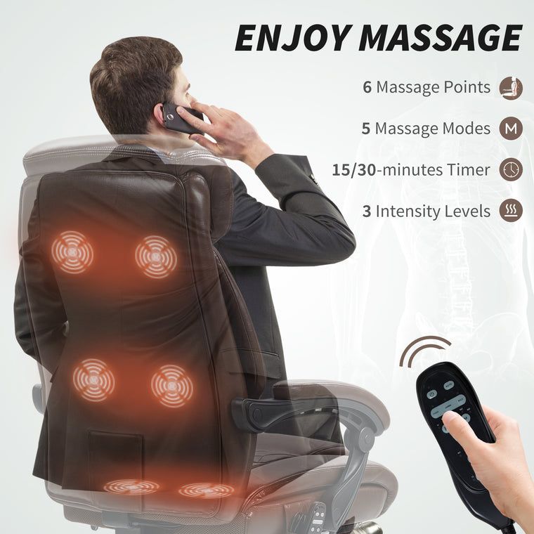 6-Point Massage Office Chair with Footrest