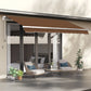 10' x 8' Manual Retractable Awning, Sun Shade Shelter Canopy, with Aluminum Frame and UV Protection for Patio Deck Yard Window Door, Coffee