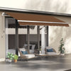 10' x 8' Manual Retractable Awning, Sun Shade Shelter Canopy, with Aluminum Frame and UV Protection for Patio Deck Yard Window Door, Coffee