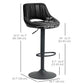 Faux Leather Swivel Bar Stools Set of 2 - Black