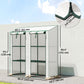 Portable Mini Greenhouse Green House with 3 Tier Shelves, Reinforced PE Cover, Roll-up Doors, 56.3"x18.1"x59.4", White