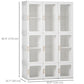Small Apartment Bedroom Closet Foldable Portable Closet with Cube Storage Hanging Rods Magnet Doors, White