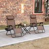 Zero Gravity Chair Set of 2 Patio Chair with Side Table Cupholders and Pillows for Pool, Backyard, Lawn, Beach, Brown