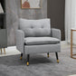 Tufted Accent Chair with Steel Legs - Grey