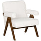Cashmere Accent Chair with Padded Armrests - Cream White