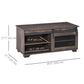 Farmhouse Coffee Table with Sliding Mesh Barn Door, Industrial Center Table with Adjustable Shelf for Living Room, Dark Brown