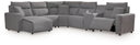 6 Pc. Power Reclining Sectional With LAF Press Back Power Chaise And Console