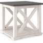 Dorrinson - White / Black / Gray - Square End Table