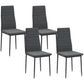 High Back Dining Chairs Set of 4 with Metal Legs - Grey