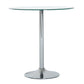 Round Glass-Top Pub Table - Silver