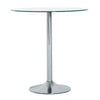 Round Glass-Top Pub Table - Silver