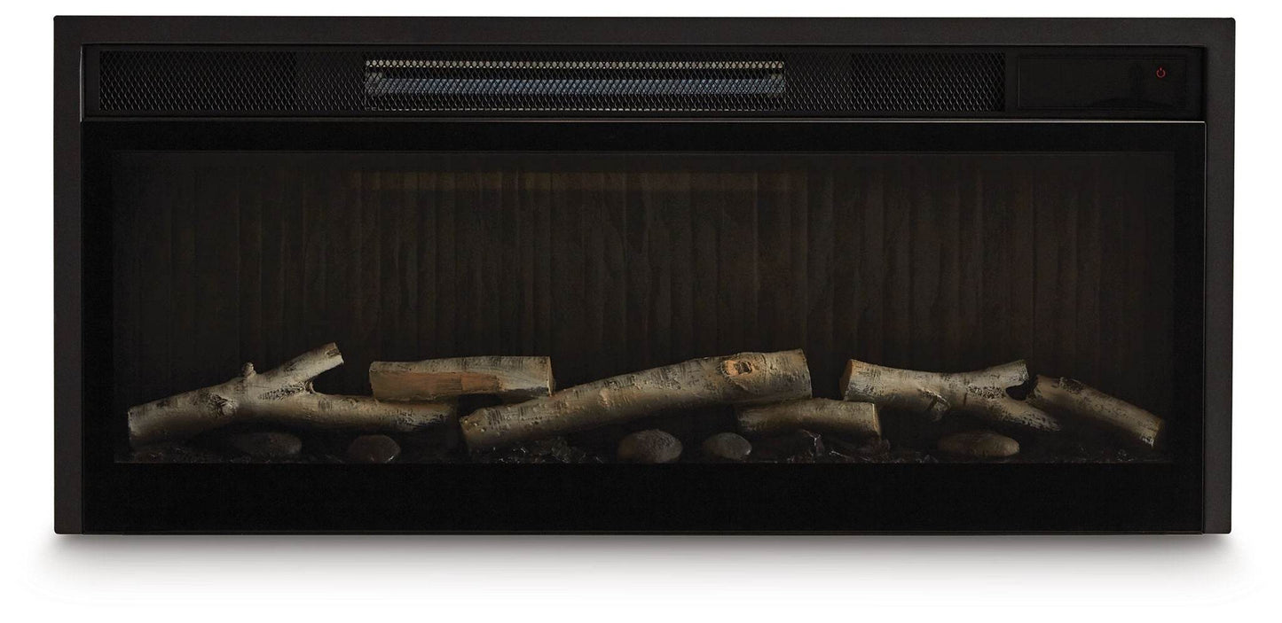 Entertainment Accessories - Black - Fireplace Insert With Faux Birch Log Set - Forward Furniture