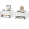 Floating Wall-Mounted Nightstands Set of 2 - High Gloss White