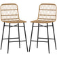 Rattan Counter Height Bar Stools Set of 2