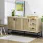 Coffee Bar Cabinet with Drawers and Shelves - Oak