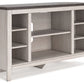 Dorrinson - Two-tone - Corner TV Stand/Fireplace Opt