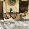 Outdoor Bar Stools Set of 2, 360° Swivel Bar Height Chairs, 26.8