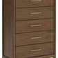 Cabalynn - Light Brown - Five Drawer Chest