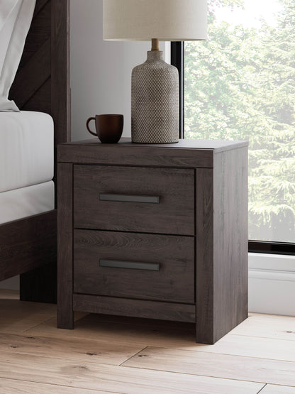 Prendonea - Charcoal - Two Drawer Night Stand - Forward Furniture
