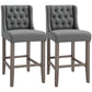Set of 2 40" Tufted Bar Stools - Grey