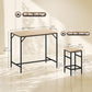 5 Pieces Industrial Rectangular Bar Table Set, Dining Table Set Breakfast Table with 4 Stools for Dining Room, Kitchen, Dinette, Oak